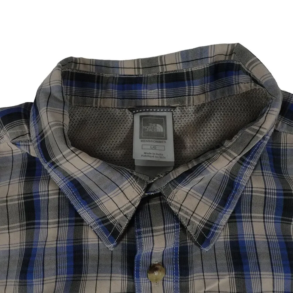 The North Face Hiking Outdoor Plaid Button Up Short Sleeve Shirt Men's Large